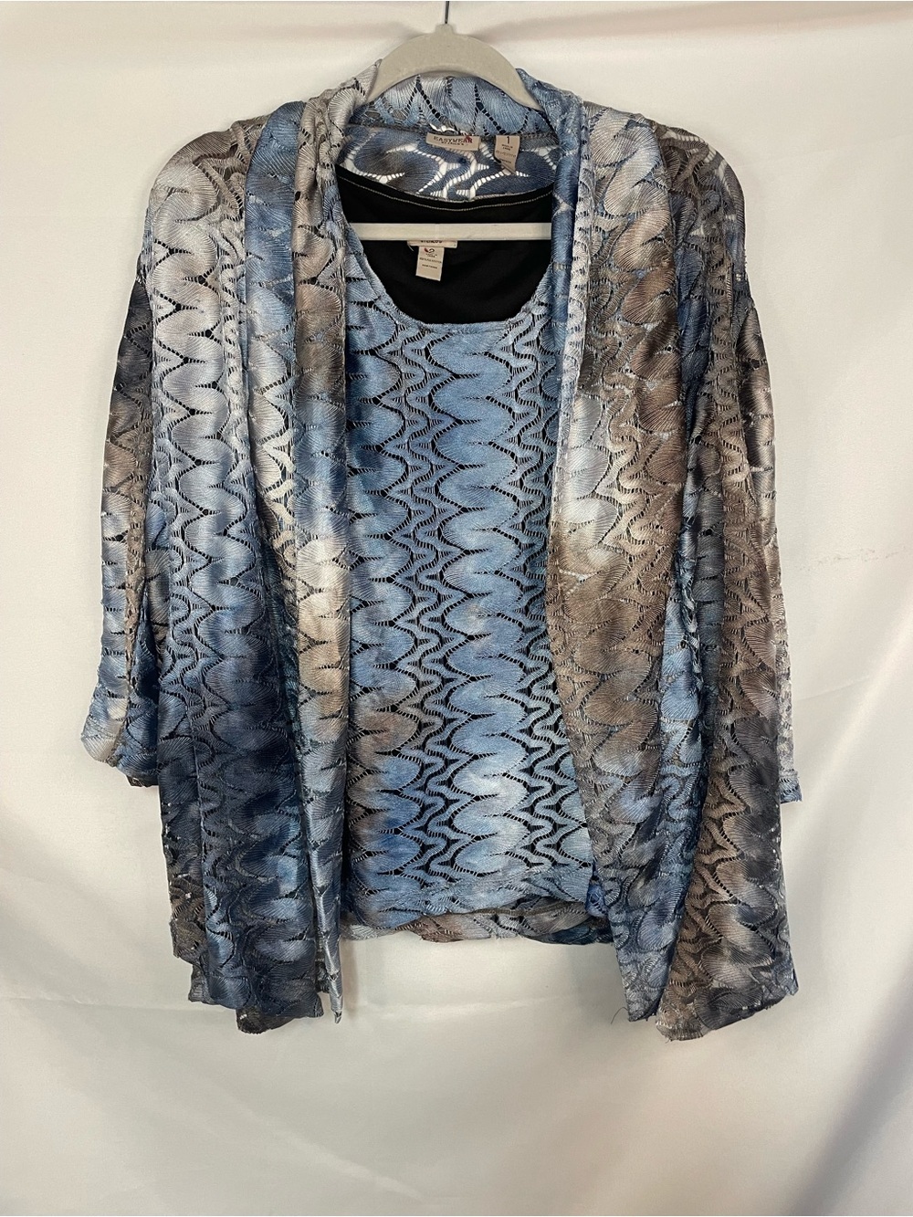 Chicos 2 piece set in blues and silvers. These are different sizes, details ⬇️